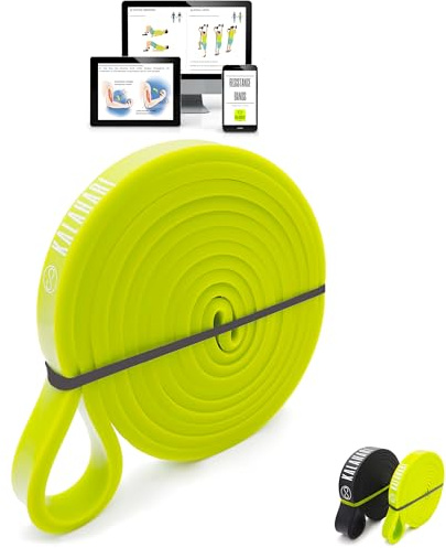 KALAHARI Banda Elastica più Ebook esercizi in Italiano – Elastici fitness per allenamento Forza, Stretching, Palestra, Pilates, Yoga - Fascia elastica, Resistance Bands per Trazioni alla sbarra