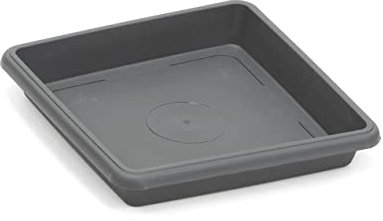 Tildenet Gardenware FPSQS18-A Soucoupe carrée pour Pot de Fleurs Anthracite 18 cm