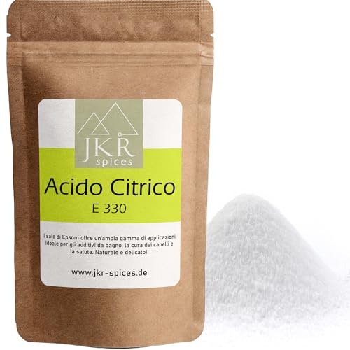 JKR Spices® 200g Acide Citrique en Poudre Qualité Alimentaire E330 | Acide Citrique comme Acidifiant et Conservateur pour la Cuisine et la Pâtisserie | Utilisé comme Détartrant