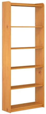 MOBLIT Estantería o Librería Madera Natural de Pino Macizo, para Salón o Dormitorio, Color Miel, 200x80x26 (Alto x Ancho x Fondo)