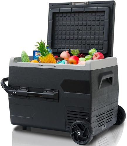 SMETA Kompressor Kühlschrank 65 Liter, 12V 24V 230V Tragbarer Mini-Kühlschrank 12V Autokühlschrank Klein Gefrierschrank für Auto Camping, LKW, Boot, -20℃ bis 20℃