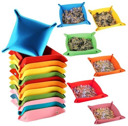 Silkwish 12-teiliger Bunt Puzzle Sortierer aus Filz, Platzsparend, für 500-2000 Puzzles, Ideal als Geschenk