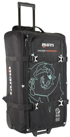 Mares Cruise Backpack – Tauchtasche mit Rollen, 120 l, Teleskopgriff, gepolsterte Schultergurte, Taschen für Flossen, Drainage, optimierte Reise