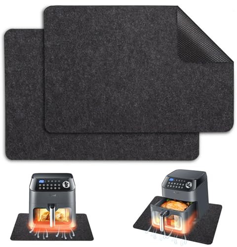 Tappetino resistente al calore per friggitrice ad aria calda, 2 pezzi di base resistente al calore, antiscivolo, tappetino in feltro per microonde, tappetino isolante termico da cucina per tostapane