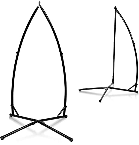 Ikodm Estructura de silla colgante de 150 kg con estructura estable, estructura de metal para hamaca, soporte para asiento colgante, soporte de tubo de acero de 215 cm para interior y exterior