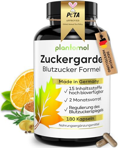 15-fach Blutzucker Komplex mit Kurkuma Olivenblatt OPC Bittermelone schwarzer Kreuzkümmel & Chrom - 2 Monatsvorrat Blutzucker Kapseln - Zuckergarde