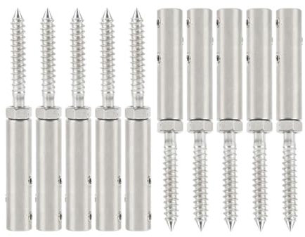 CaFfen Drehseilklemmen 10 Stück Handschraubenklemme for Drahtseile for 6-mm-Gesenkschrauben mit Sechskant-Madenschraube und Schnalle for Treppendeck-Holzpfosten DrahtseilhüLsen