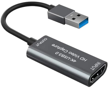 YUPEIUKLI Carte de Capture vidéo USB 3.0 Adaptateur enregistreur vidéo et auditif 4K60HZ pour la Diffusion en Direct et Les Jeux