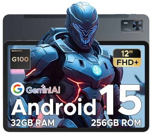 DOOGEE Tab E3+ AI Tablet 12 Zoll, 32GB RAM + 256GB ROM/2TB, 2.4K Tablet Android 8800mAh, Helio G100 Octa Core Gaming Tablet with SIM Card Slot, Gemini AI, Tablets Dual 4G LTE + 5G WiFi, Quad Speaker