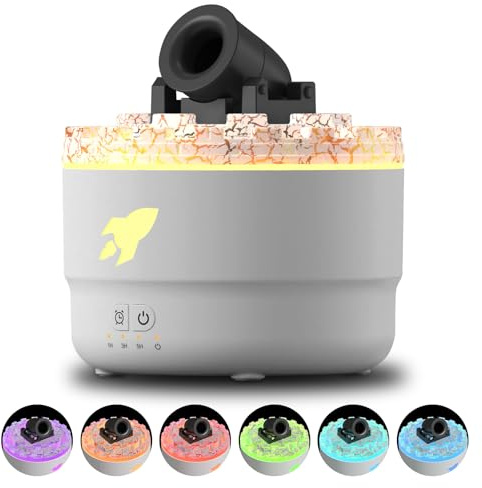 Aroma Diffuser, Air Luftbefeuchter mit 7 Farbe LED Leuchten, 2 Nebelmodi, 3 Timing Automatische Abschaltfunktion, Raumduft Duftöl Diffuser für Schlafzimmer Büro Spa (Weiß)