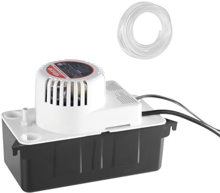 VEVOR Condensate Removal Pump, 1/50 HP, 65 GPH, 15 ft Lift, 1/2 Gal Tank Automatic AC Condensation Pump with Float Switch & 20 ft Hose for Air Conditioner, Dehumidifier, Furnace, Ice Maker Water Drain