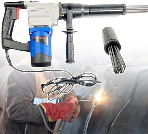 Scrostatore Elettrico Ad Aghi Disincrostatore ad aghi, strumento di pulizia per la rimozione della ruggine, 1100 W di livello industriale per la rimozione di ruggine, scorie e vernice, 110 V