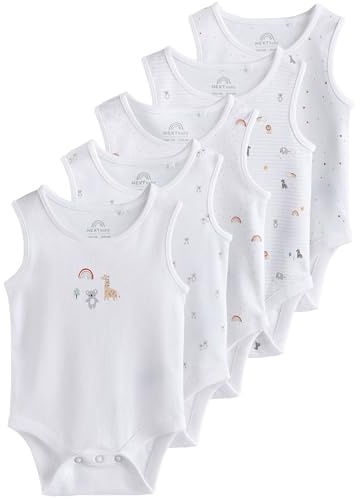 NEXT Nyfödda unisex 5-pack ärmlös babybody Vit 86-92