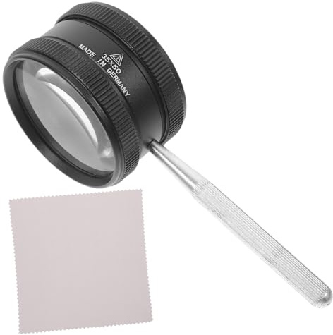 Holibanna Handheld Metal Cylinder Magnifying Glass with Cleaning Cloth Portable Jewelry Loupe for Antique Amber Watchmaker and Jewelry Inspection Clear Detailed View Tool