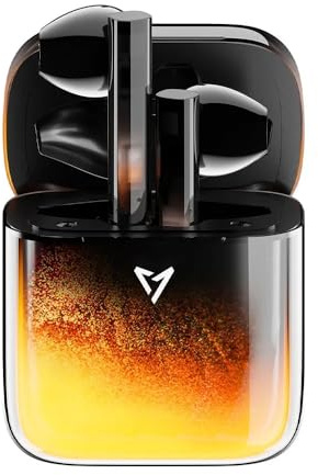 YGMegadar Cuffie intrauricolari luminose Quicksand Active Noise Cancellation Wireless Bluetooth Headset Low Latency Gaming Headset, Nero