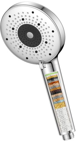YEAUPE PRO Hard Water Filtered Shower Head with 25 Stage Filter, KDF Included,6 Modes High Pressure Shower Heads, Bathroom Shower,Universal Large Powerful Shower Filter for Residual Chlorine Remove