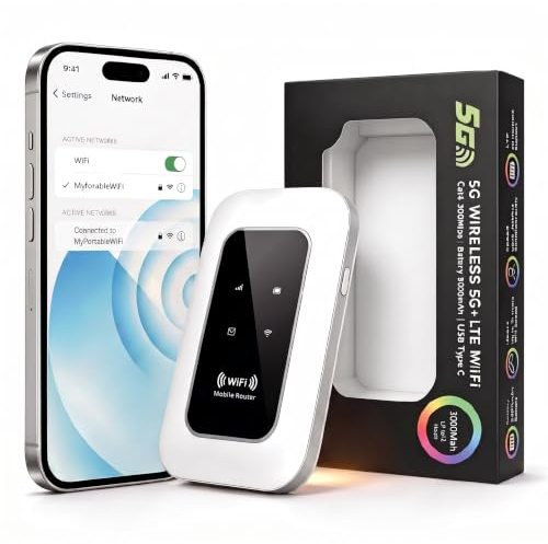 Router WiFi 4G Portátil Ultraligero – Batería 2100mAh hasta 16h, Módem SIM Libre Compatible con Todos los Operadores y 28 Dispositivos, Alta Velocidad 4G/5G+, Seguridad WPA2 para Viaje Teletrabajo-34