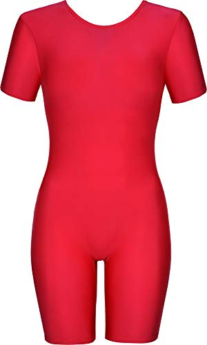 Hi-Co Sleeve Unisex Kids Girls Boys Sleeved Unitard Leotard Dance Gymnastics Ballet Red 9-10 Years