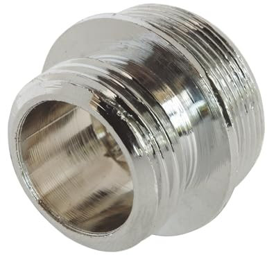 SOMATHERM FOR YOU, Raccord de bec Mâle 15/21 à Mâle 24/100 pour robinetterie - Adaptateur pour aérateur et tuyau d'arrosage - Compatible eau chaude et froide - Couleur gris/argent