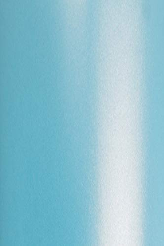 Netuno 20 x pysselkartong pärlemor blå DIN A4 21 x 29,7 cm 250 g Aster metallic Blue pärlemorpapper färgpapper metalliskt glänsande pärla glans kartong pärlemor glans för pyssel mögelpapper färgat