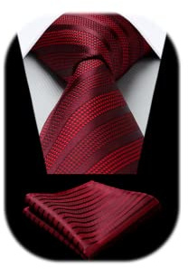 HISDERN Cravate Homme Mariage À Pois Mouchoir Élégant Classique Formelle Cravates Pour Hommes Et Pochette Ensemble Pour Fete Affaires