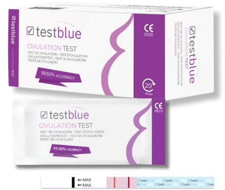 Test di ovulazione ultrasensibile Confezione da 20 | Il test di ovulazione e fertilità rileva i tuoi giorni più fertili | Test di ovulazione rapido e facile da usare con risultati accurati