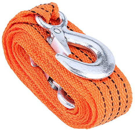 Treuil de Sangle de Remorquage, de 4 Mètres, Câble de Remorquage de Remorque de Voiture de 3 Tonnes avec Crochets, Outil de Véhicule d'urgence