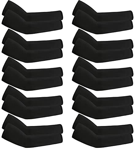 10 pares de mangas de brazo anti-UV, suaves, transpirables, protección solar, antebrazo, mangas de brazo unisex, mangas de compresión para cubrir los brazos para exteriores, ciclismo, conducción
