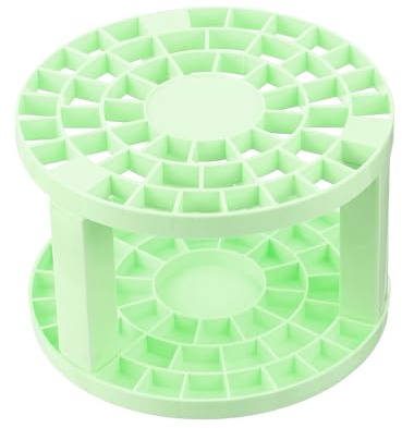 PATIKIL 1Pcs Soporte para Pinceles de Pintura Organizador de Almacenamiento de Pinceles de Pintura con 49 Agujeros Soporte de Plástico Redondo para Maquillaje Y Lápices Blanco