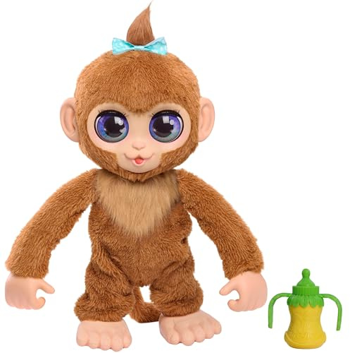 Just Play Mono de Peluche Interactivo Peanut The Playful Monkey de furReal, de 20 cm, con Sonidos, Juguetes para niños a Partir de 4 años