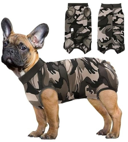 KIVIQ Traje de perro Hunde-Erholungsanzug, Bandagen, chirurgischer Genesungsanzug, kuscheliger Anzug, Hunde-Erholungsanzug, Haustier nach der Operation, Anti-Lecken für kleine Hunde