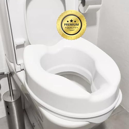 OrtoPrime Réhausseur WC universel pour adulte 15 cm - Réhausseur WC orthopédique pour adultes - Adaptateur WC pour personnes handicapées (sans couvercle)