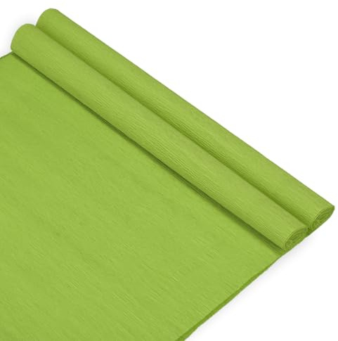 M METERXITY 2-pack crepe-pappersrullar, 2,5 m x 50,8 cm (LxB) mjukt pappersstreamerark, dekorativt hantverksströmmer, breda crepe-pappersark för gör-det-själv/omslagspapper hantverk/dekoration