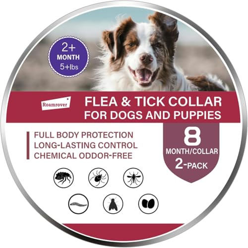 Zeckenhalsband für Hunde – Natürliches Ätherisches Öl, Wasserdicht & Verstellbar für Welpen und Hunde ab 8 Wochen, 16 Monate Schutz – Sicher mit Pflanzlichen Inhaltsstoffen(2Pcs)