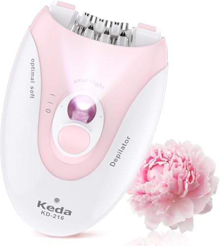 Depilatore Corpo Donna, Epilatore per Viso Donna, Epilatore Cordless Ricaricabile Con 36 pinzette, 2 Impostazioni di Velocità e Luce LED, Depilatore per peli del Corpo