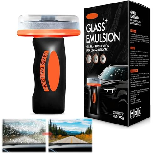 Detergente Emulsione per Vetri Auto con Spazzola, kit pulizia auto, pulisci vetri pulitore vetri auto Rimuove Pellicola Oleosa da Parabrezza e Finestrini kit detergente parabrezza glass emulsion