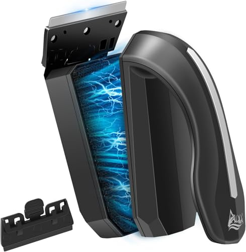 AQQA Aimant de nettoyage pour verre d'aquarium, aimant puissant pour nettoyage de verre d'aquarium, nettoyant pour verre/acrylique avec 2 grattoirs amovibles pour nettoyer les algues