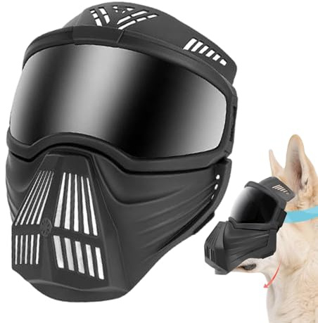 Gazocua Lunettes de Protection pour Chien Taille Moyenne - Lunettes Anti-Buée avec Protection Buccale | UV Ajustable Anti-Vent pour Chien,pour Faciale Complète Races Moyennes Et