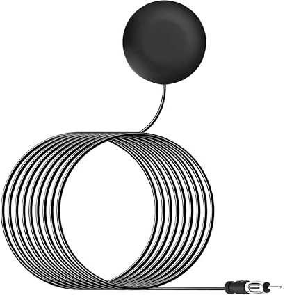 Antena de Radio FM para Coche, Dab+, Universal para Parabrisas con Conector DIN, Cable alargador de 3 m, Amplificador de señal, fácil de Instalar, Duradera para Coches, Camiones, SUV y radios