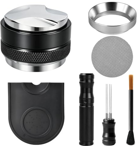 Philorn 51mm Espresso Accessories Kit, 6Pcs Distributor Tamper WDT Funnel