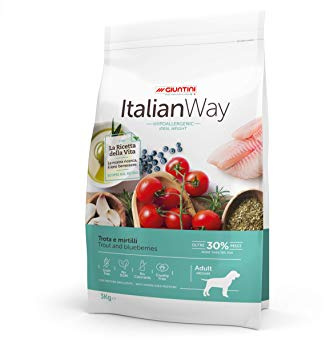 Italian Way Cibo per Cani Ipoallergenico Ideal Weight Trota e Mirtilli - Adult - Medium - 3 kg