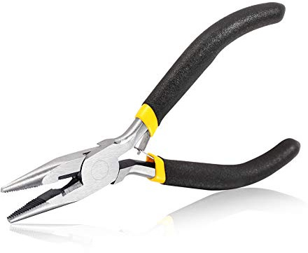SPEEDWOX 5 Inches Long Nose Pliers Chain Nose Pliers Mini Wire Cutter Side Cutting Pliers for Hard to Reach Confined Areas Serrated Jaws Jewelry Repairing Making Tools