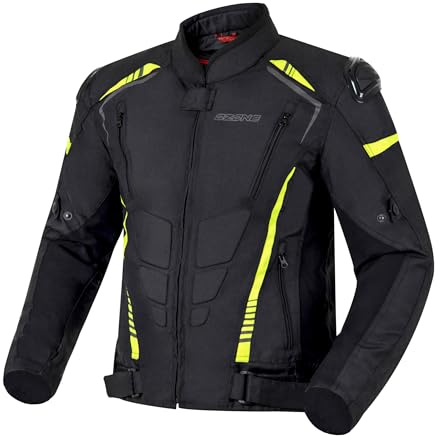 OZONE MOTO Pulse Motorradjacke Herren | Ellbogen und Schultern Protektoren | Abnehmbare Wasserdichte Membran | Abnehmbare Thermofutter | Schulterschleifer | 3 Belüftungskanäle