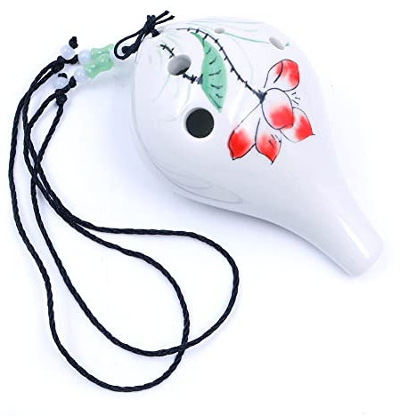 Alnicov Handbemalte Okarina Lotus mit 6 Löchern, Weinflaschen-Stil, Alt-C-Okarina, schönes Design, perfekt für Anfänger