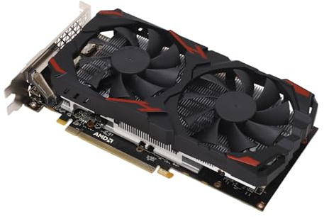 RX 580 Grafikkort, 8 GB GDDR5 256-bitars AMD-videokort med 2 Kylfläktar, Stöd för HDMI, PCI Express 3.0, DP, DVI, Datorgrafikkort för Kontor, Spel