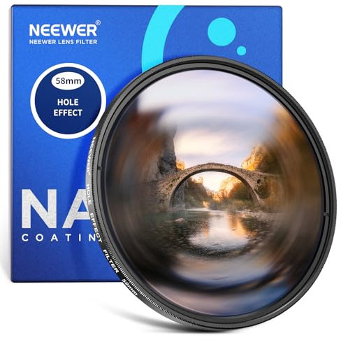 NEEWER 58mm Filtro a Spirale Halo per Lente di Fotocamera, Filtro Effetti Speciali a Prism in Vetro Ottico K9 Accessori per Lenti Fotografici con Effetto Alone Circolare Deformato con Visione Tunnel