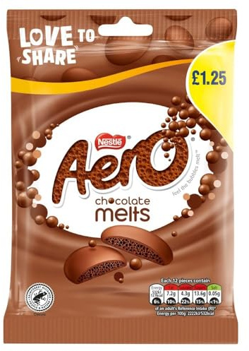 Aero 12 sacchetti per sciogliere il cioccolato al latte, 80 g