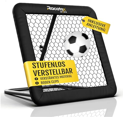 Racetex Rebounder für Fußball 100x100 cm [MIT Cover] - Fussball Rebounder mit robuster Konstruktion - Stufenlos Verstellbar - Rebounder Fußball für Schuss-, Pass- und Ballannahme Training