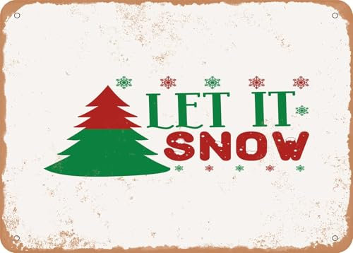 Blechschilder Let It snow - 4 - Vintage Look Sign sprüchen wandkunst home deko