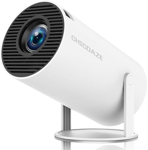 Chicdaze Mini-projektor, HY300 PRO bärbar projektor, stöder 4K 1080P med dubbelband WIFI6 5G trådlös 5.4 Bluetooth, 200ANSI, Android 11, automatisk keystone-korrigering, 35-tums 130-tums skärm